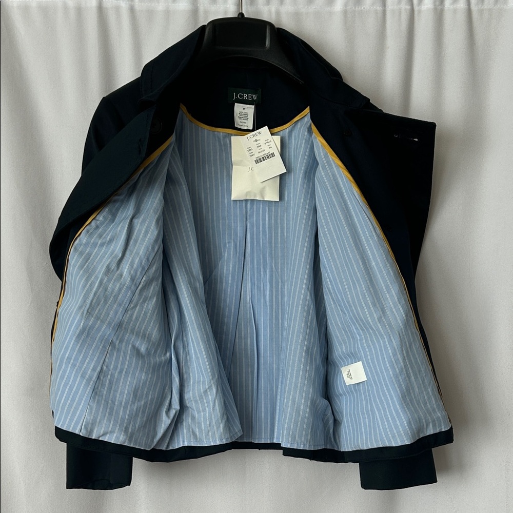 J.Crew Vtg NWT Navy Double-Breasted Buttons Cotton Jacket Coat **Size 4P** 🌸🌸 - Picture 2 of 6